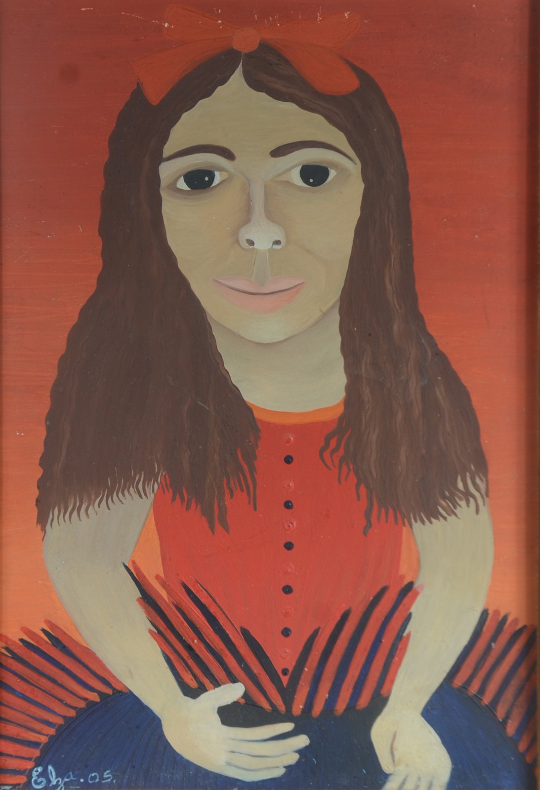 Elza O. S. (1928-2007), Menina com laço vermelho - foto 1 de 5