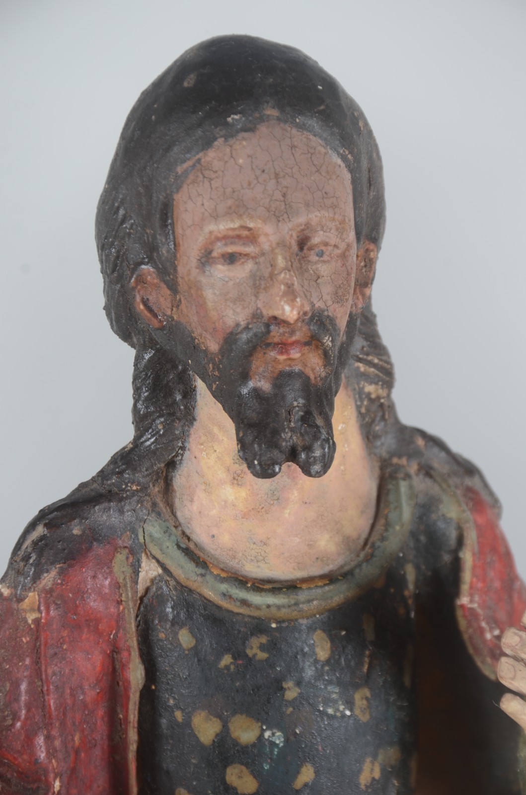 Tres antigas imagens de papier mâché e madeira policromada... - foto 2 de 11