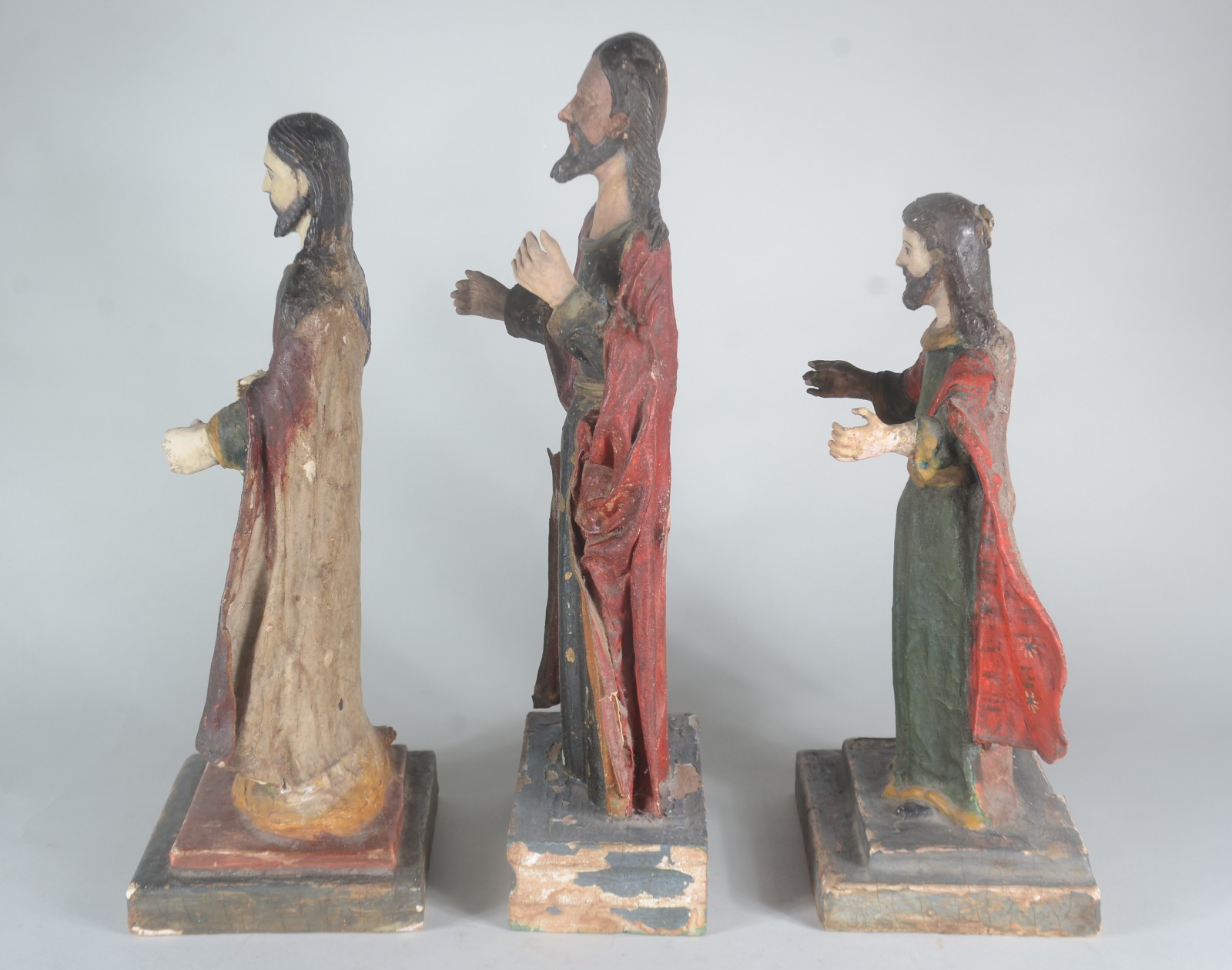 Tres antigas imagens de papier mâché e madeira policromada... - foto 5 de 11