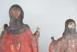Tres antigas imagens de papier mâché e madeira ... - Tres antigas imagens de papier mâché e madeira policromada (desgastes).