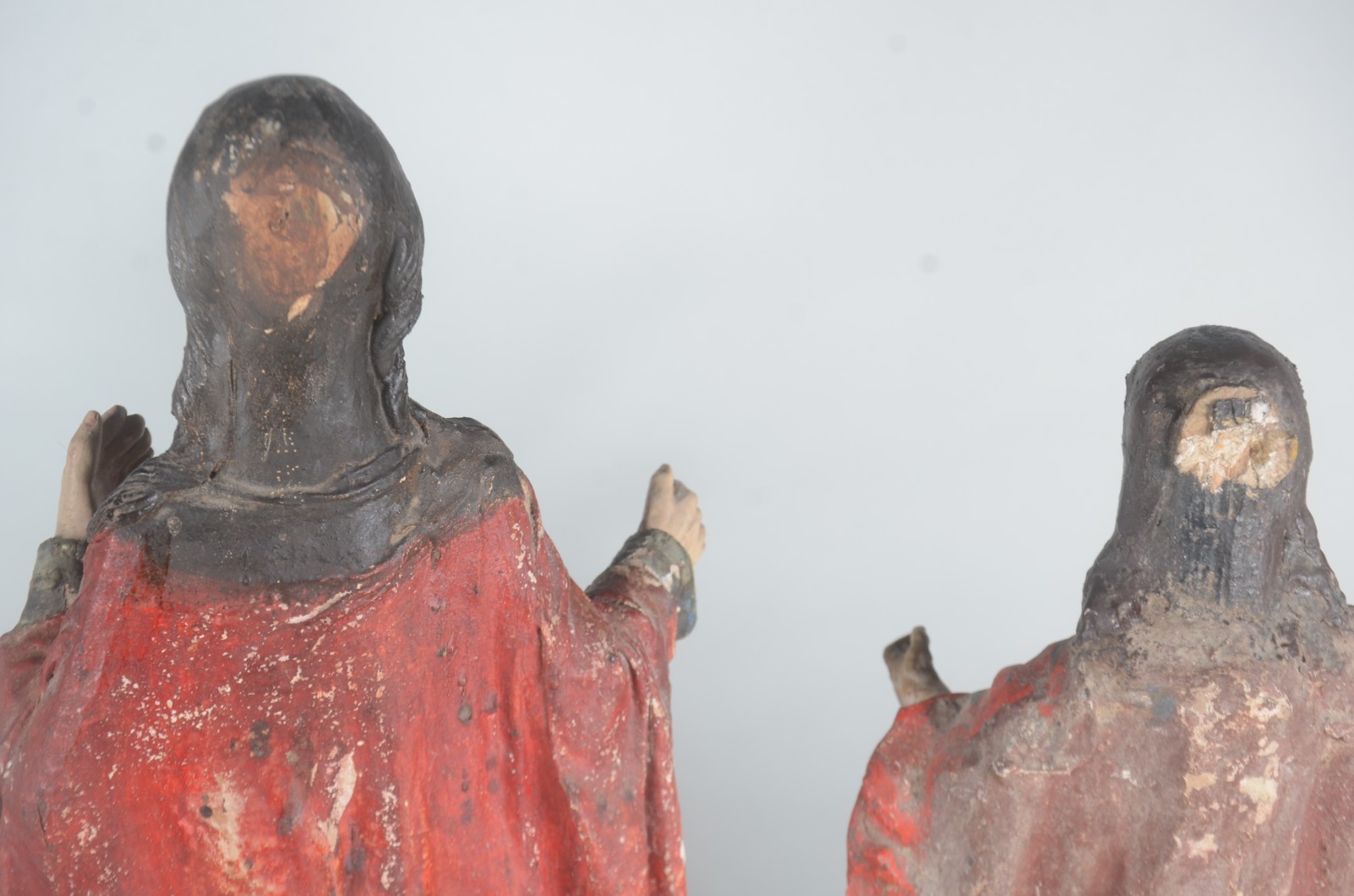 Tres antigas imagens de papier mâché e madeira policromada... - foto 8 de 11
