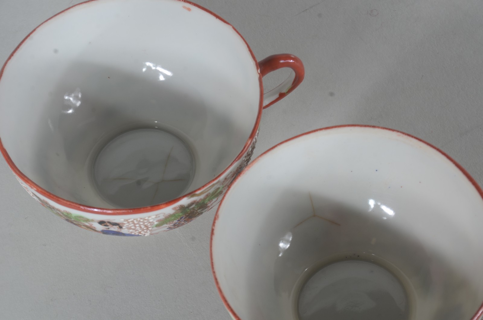 Serviço para chá de porcelana oriental, composto de: 10 xícaras com... - foto 5 de 9