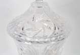 Compoteira de cristal europeu lapidado ( com la... - Compoteira de cristal europeu lapidado ( com lascado na borda).