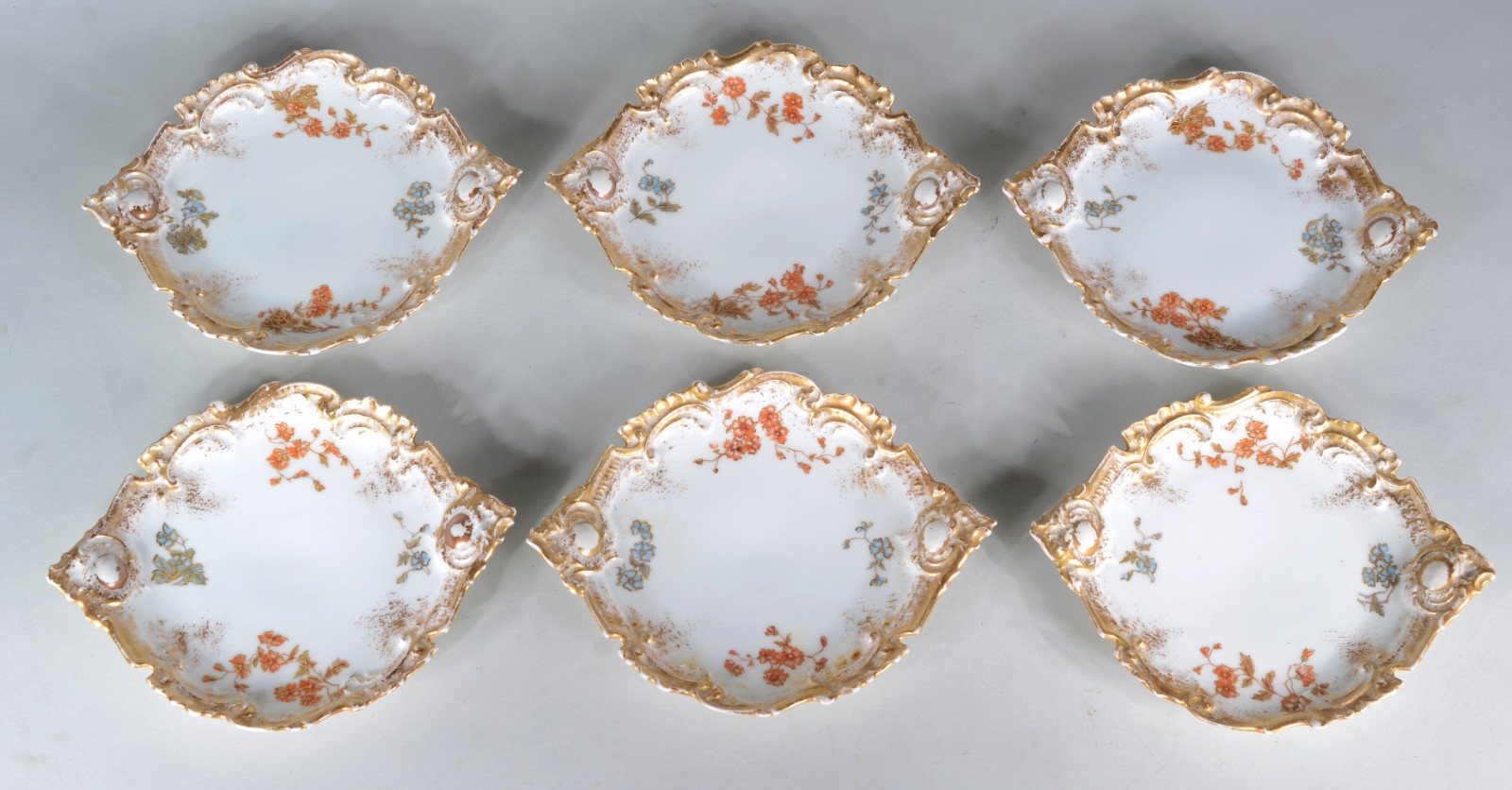 Conjunto com 6 pratos para sobremesa de porcelana France Deposé... - foto 1 de 8