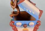 Escultura mexicana de cerâmica policromada, rep... - Escultura mexicana de cerâmica policromada, representando o "Día de los muertos". Esta festa é uma celebração de origem indígena comemorada no d...
