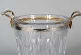 Baccarat (1764),  - Wine cooler/ balde de gelo de cristal francês Baccarat, guarnição de metal, assinado. Pequenos bicados.