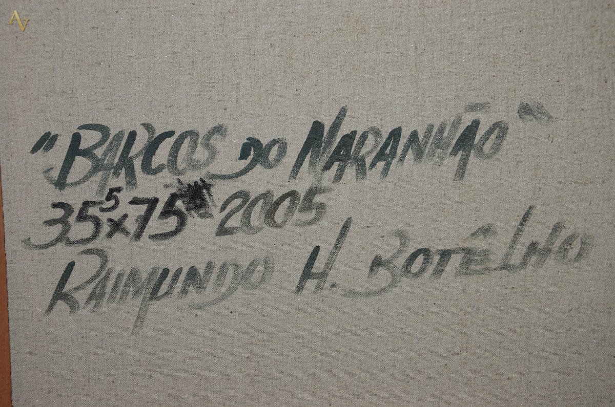 RAIMUNDO BOTELHO (1946) - Barco do Maranhão - ost - 35 x 75 - datado... - foto 4 de 4