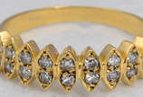 Anel de ouro 18k com 18 brilhantes aro 21 - Anel de ouro 18k com 18 brilhantes aro 21