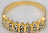 Anel de ouro 18k com 18 brilhantes aro 21 - Anel de ouro 18k com 18 brilhantes aro 21
