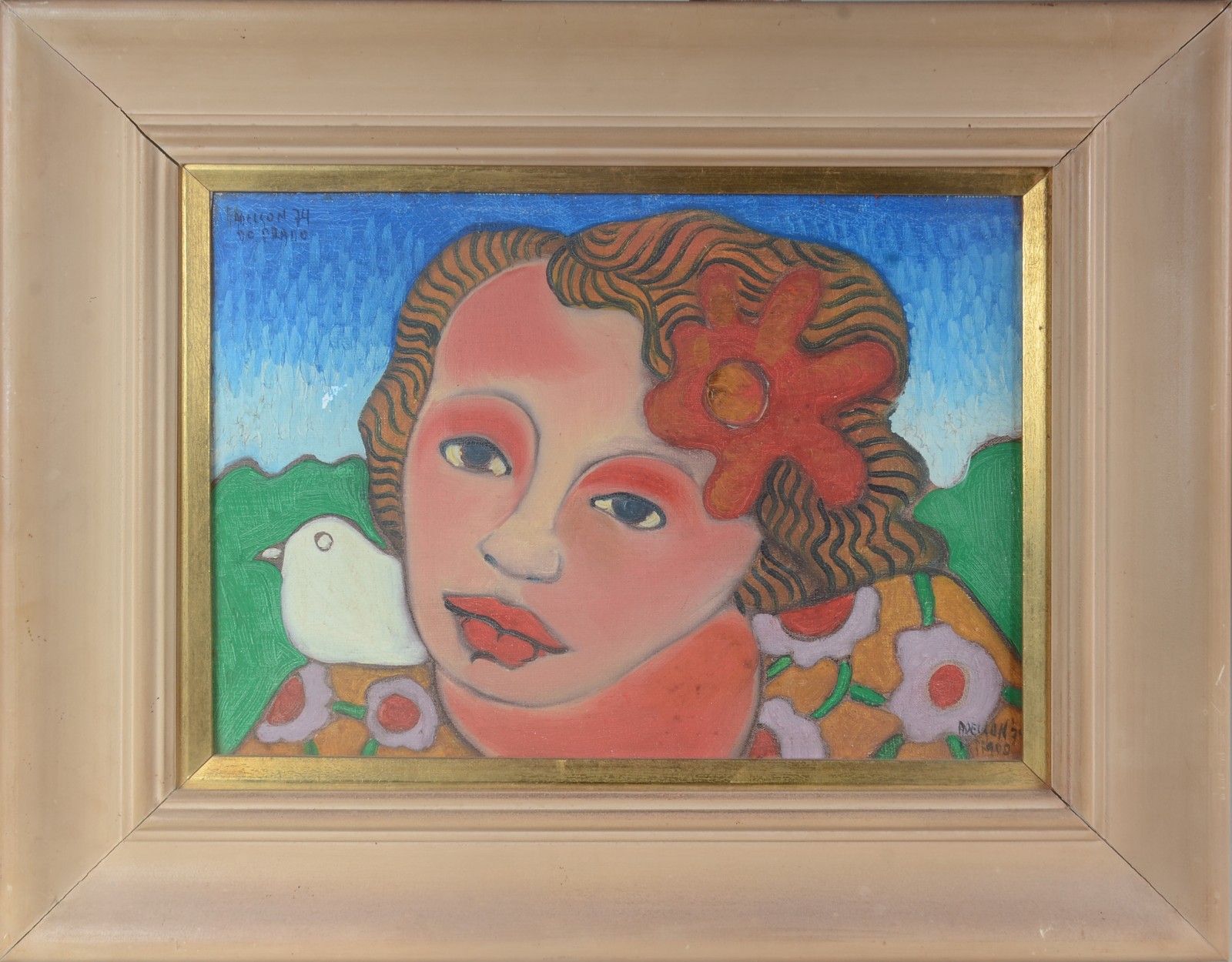 Adelson do Prado (1944-2013), Rosto com flor e pássaro - foto 2 de 6