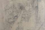 Emeric Marcier (1916-1990), Paisagem de Congonhas - Desenho sobre papel - datado 42. Pequenos pontos de fungos.<br>
