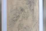 Emeric Marcier (1916-1990), Paisagem de Congonhas - Desenho sobre papel - datado 42. Pequenos pontos de fungos.<br>
