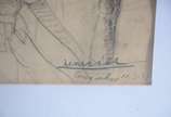 Emeric Marcier (1916-1990), Paisagem de Congonhas - Desenho sobre papel - datado 42. Pequenos pontos de fungos.<br>
