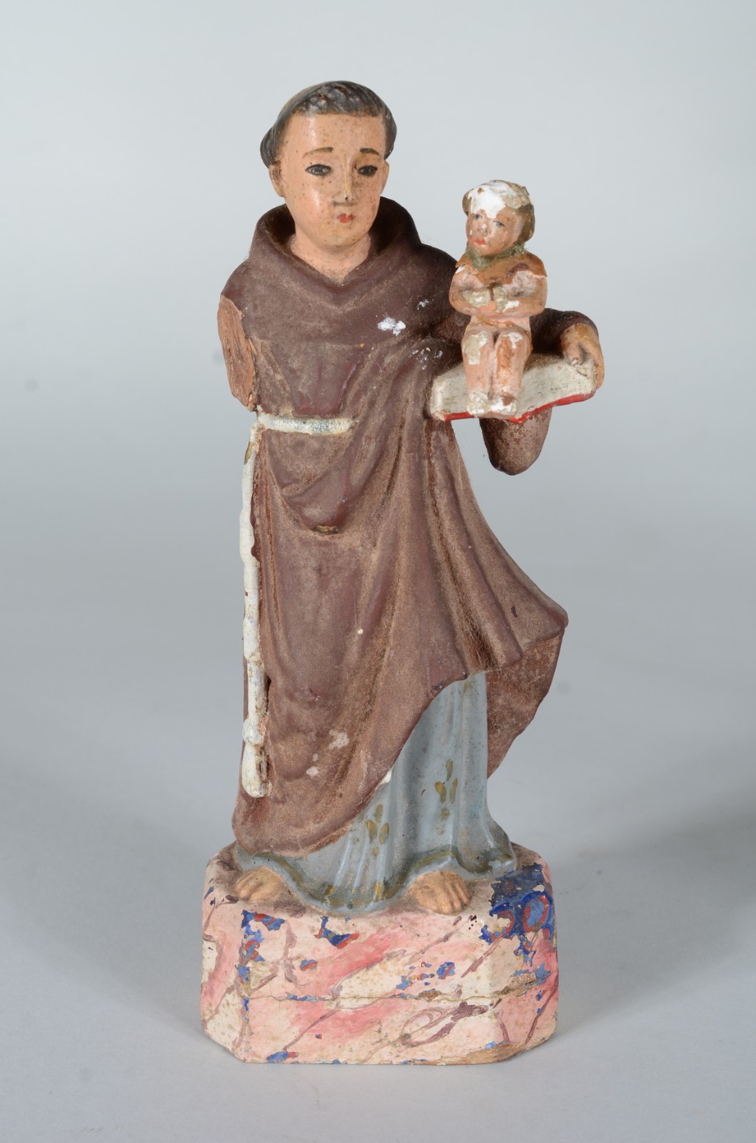 Santo Antônio com menino - Antiga Imagem de madeira policromada... - foto 1 de 7