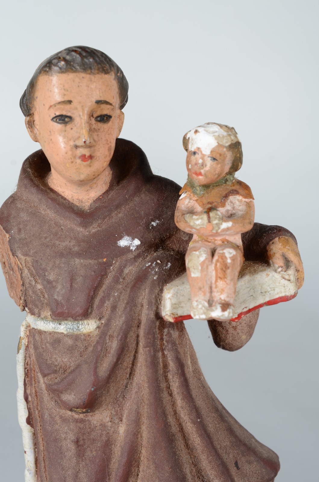Santo Antônio com menino - Antiga Imagem de madeira policromada... - foto 2 de 7