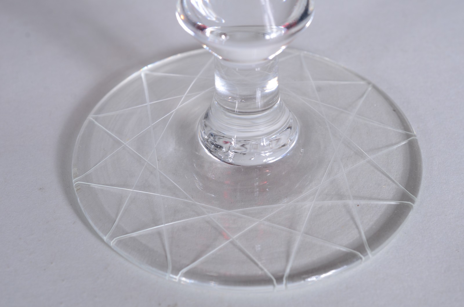 Fruteira e 6 taças de cristal lapidado doublé rubi. - foto 4 de 6