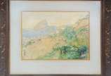 F. P. COLOM, Paisagem do Rio de Janeiro vista d... - Aquarela sobre papel - assinada e datada Rio, 1917. Com pequenos furos.