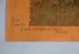 Nelson Leirner (1932-2020), Oferenda Para Um Te... - Colagem papel dourado com carimbos sobre papel de seda laranja - datado 1998.