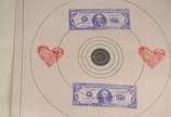 Nelson Leirner (1932-2020),  - Duas folhas papel “Official 25 Ft. Qualification Target (tiro ao alvo), com carimbos e colagens e uma dedicatória para Liane. Está dentro de um envelo