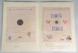 Nelson Leirner (1932-2020),  - Duas folhas papel “Official 25 Ft. Qualification Target (tiro ao alvo), com carimbos e colagens e uma dedicatória para Liane. Está dentro de um envelo