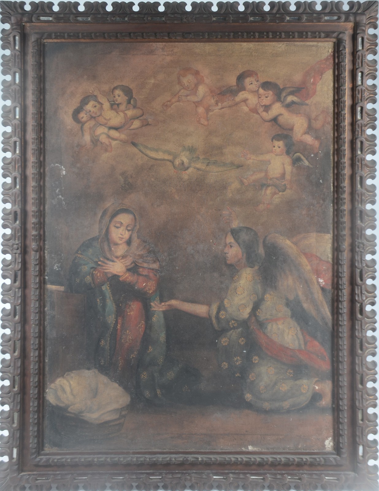 Escola Cusquenha (1538), Virgem Maria e arcanjo - foto 2 de 11