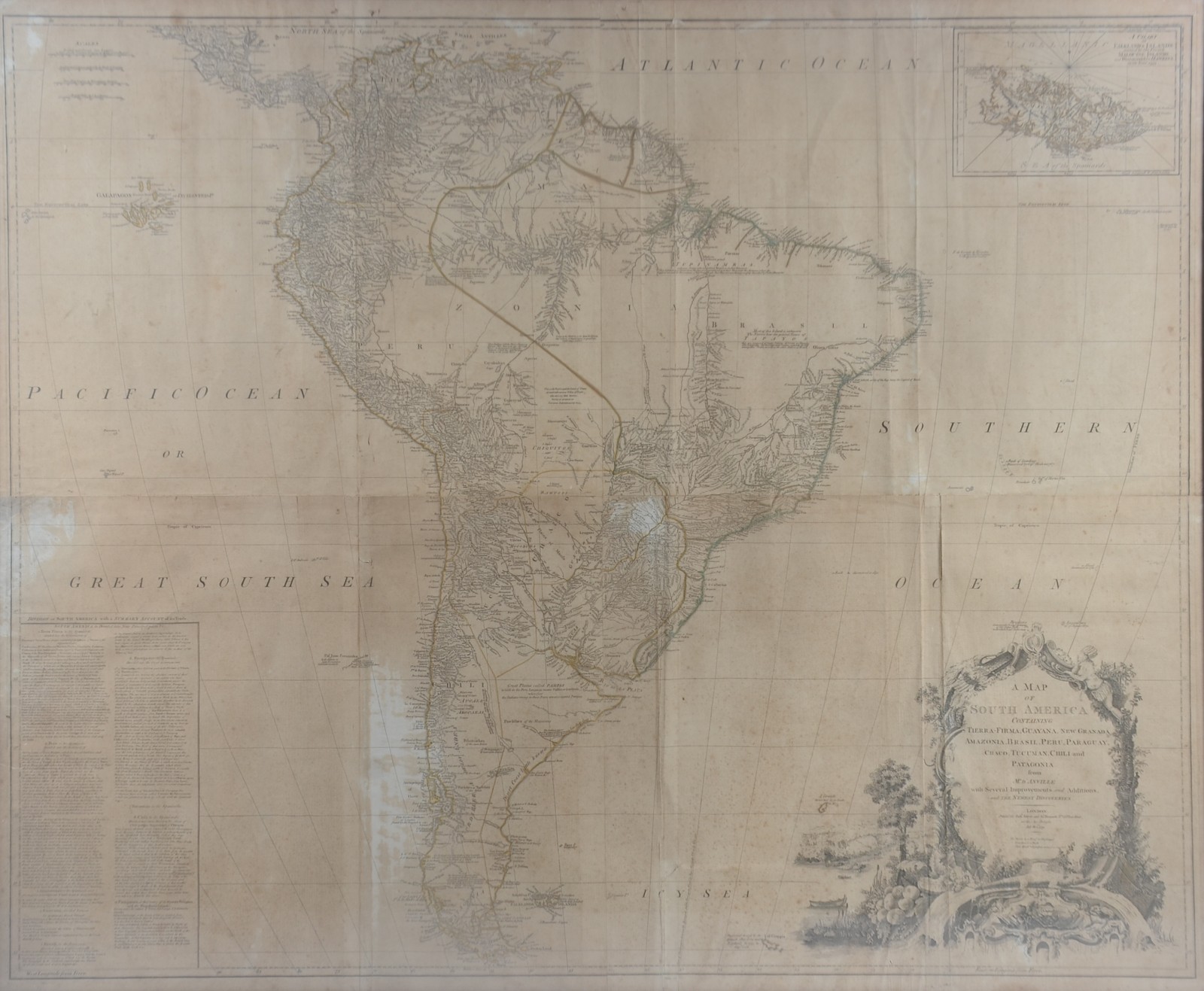 Mapa antigo da América do Sul, impresso em Londres. - foto 1 de 11