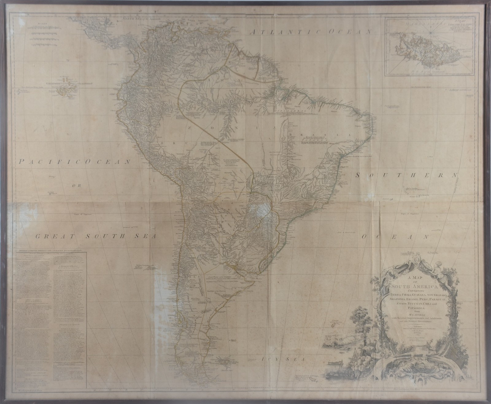 Mapa antigo da América do Sul, impresso em Londres. - foto 2 de 11