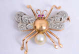 Broche de ouro 18 k na forma de abelha - Broche de ouro 18 k na forma de abelha