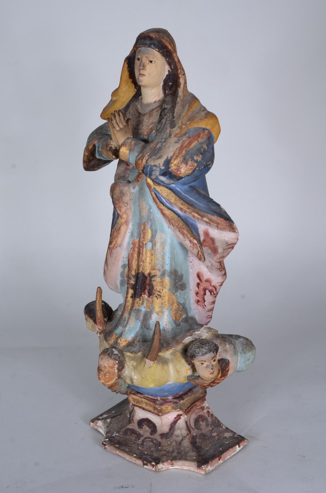 Nossa Senhora - imagem de madeira policromada e dourada (desgastes) - foto 2 de 10