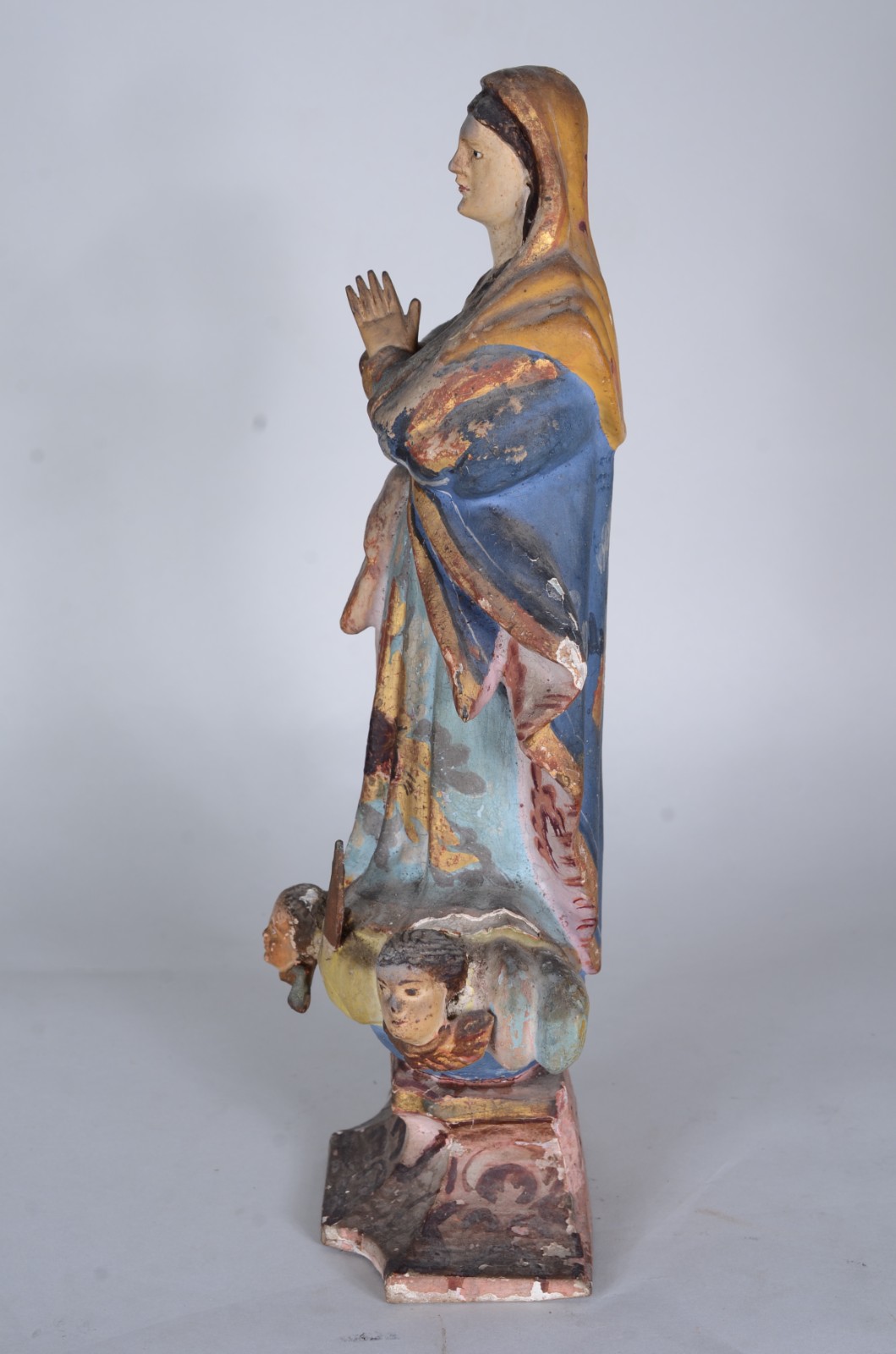 Nossa Senhora - imagem de madeira policromada e dourada (desgastes) - foto 7 de 10