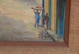 HELENA FRAGA, Mercado de Flores - Dois quadros, óleo sobre tela e óleo sobre madeira - datado 1973.
