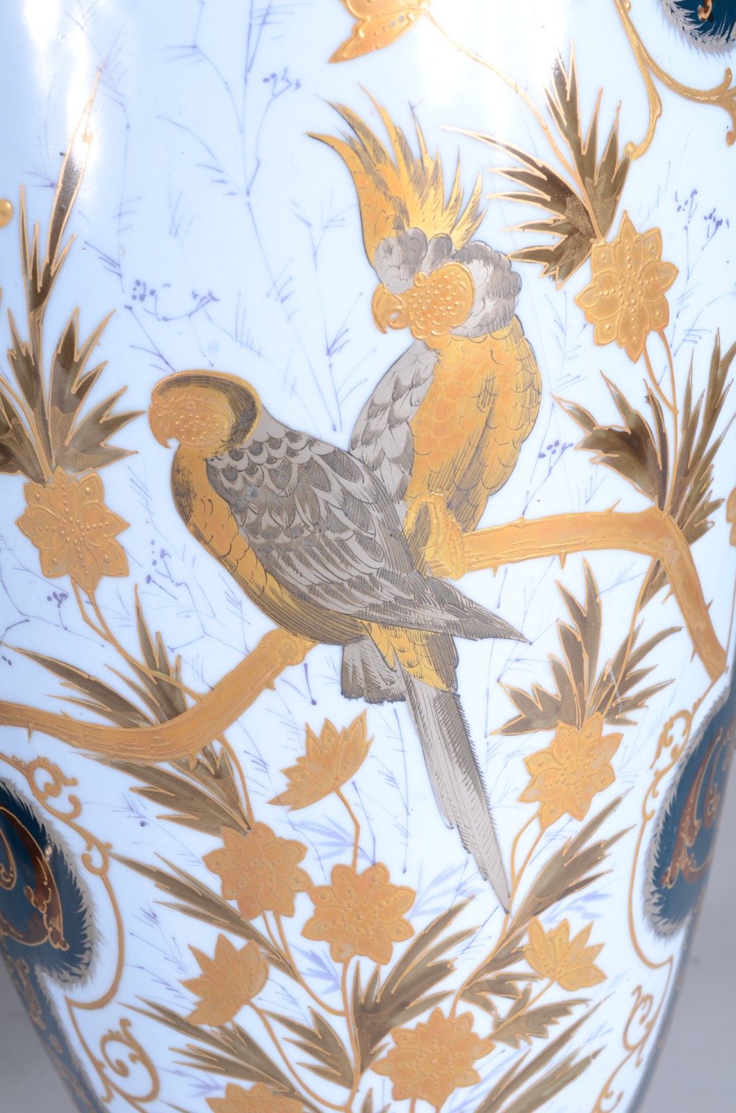 Par de vasos de porcelana francesa Velho Paris, decorados com aves e... - foto 3 de 10