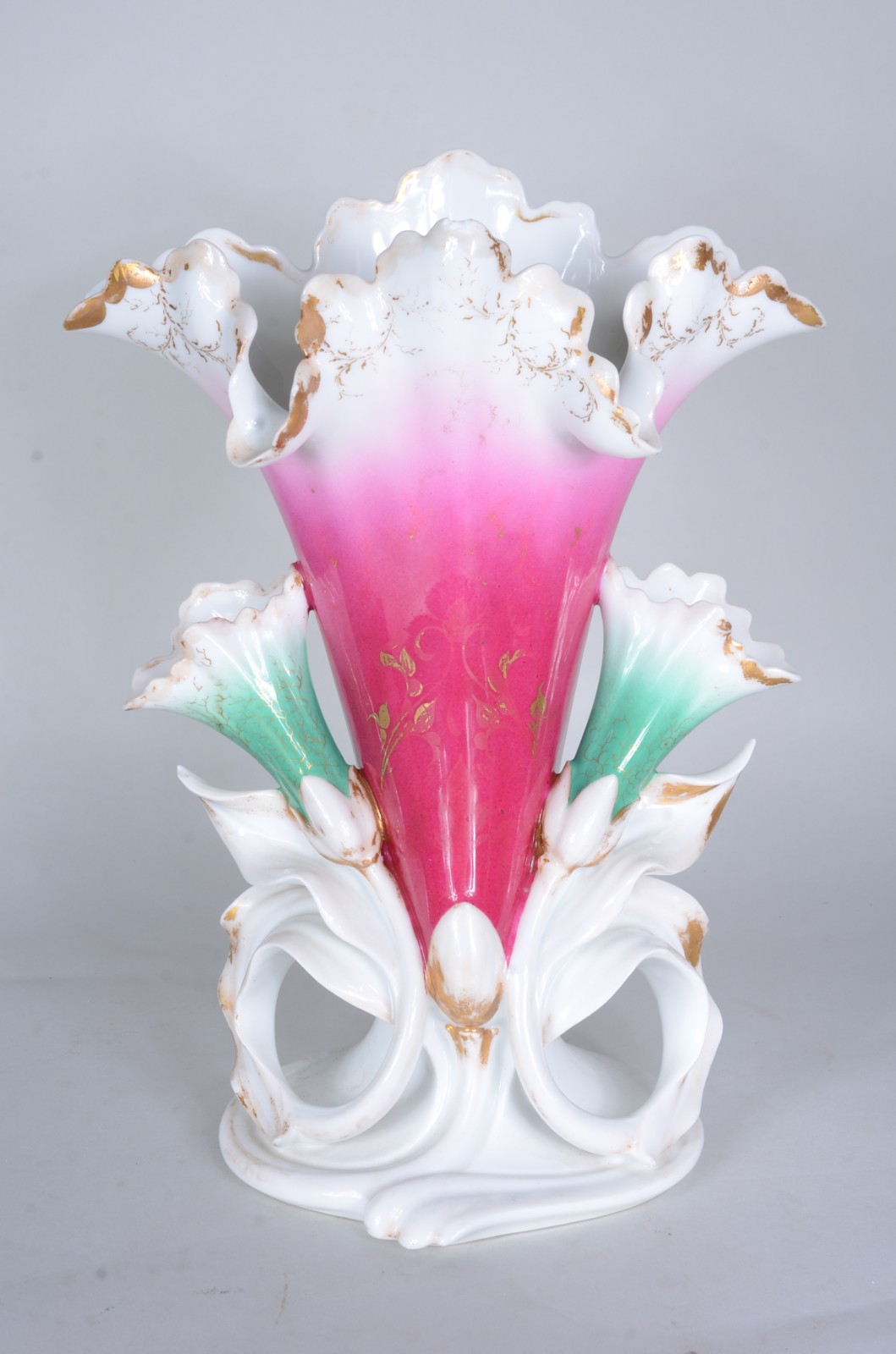 Vaso de porcelana francesa Velho Paris em policromia e realces... - foto 1 de 11