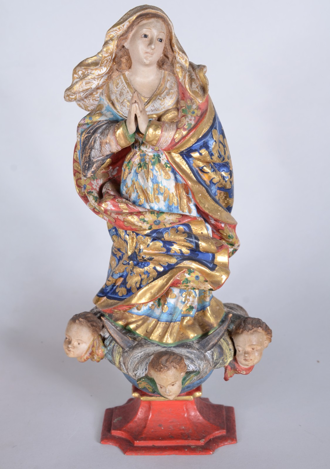 Imagem de Nossa Senhora em madeira policromada e dourada. - foto 1 de 8