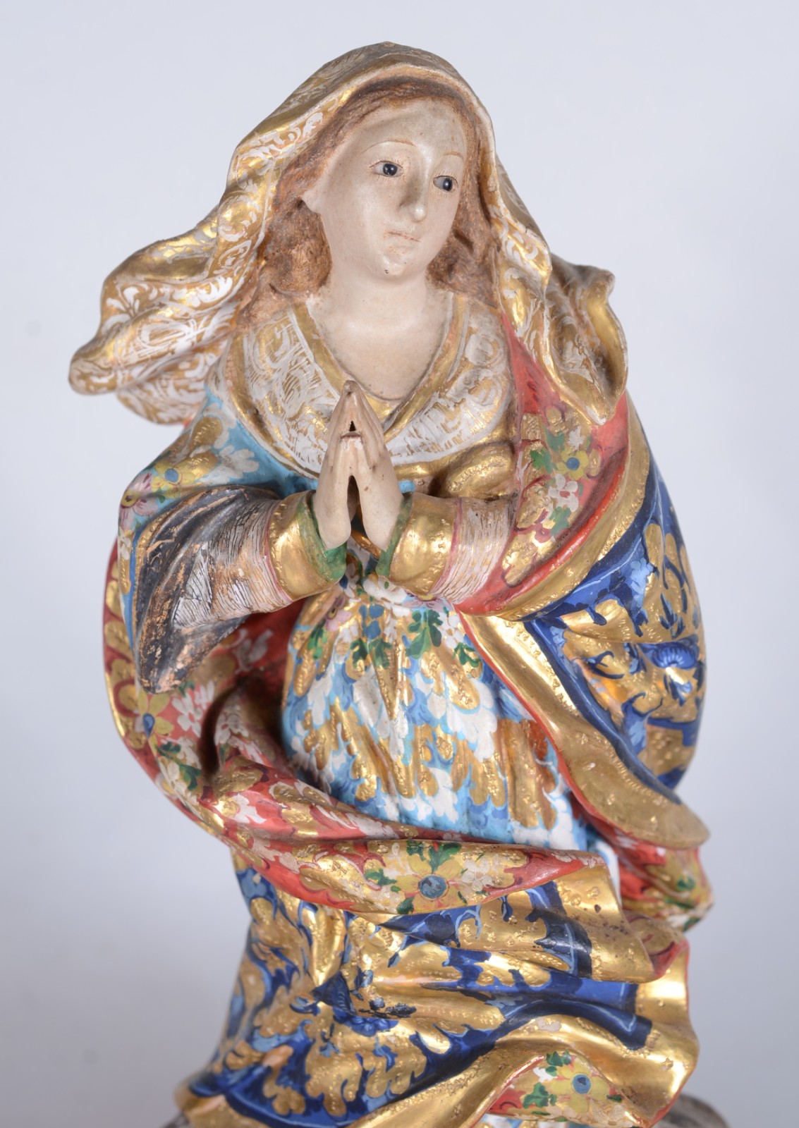 Imagem de Nossa Senhora em madeira policromada e dourada. - foto 7 de 8