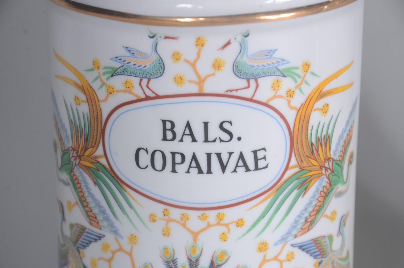 Par de potes de farmácia de porcelana Saler, nomes identificadores em... - foto 3 de 7