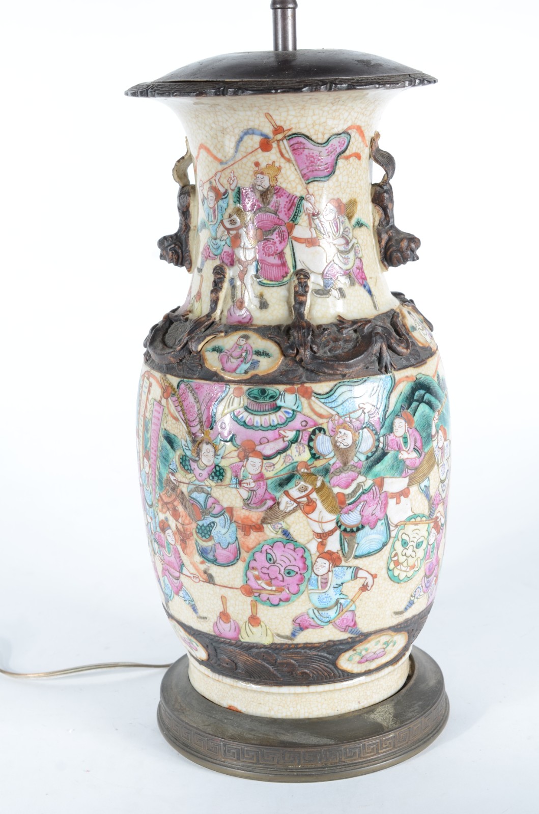 Abatjour de porcelana oriental. - foto 2 de 7