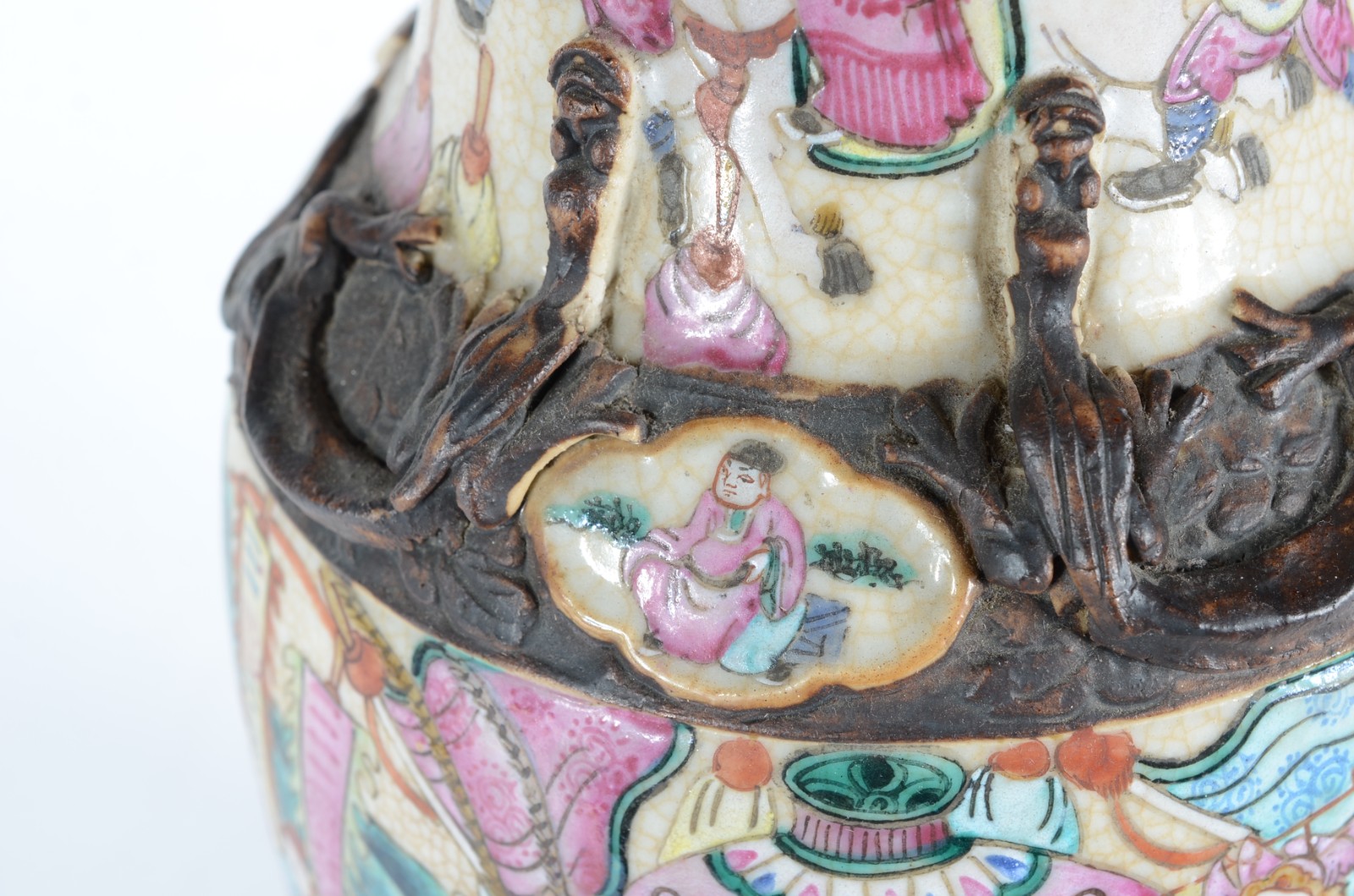 Abatjour de porcelana oriental. - foto 6 de 7