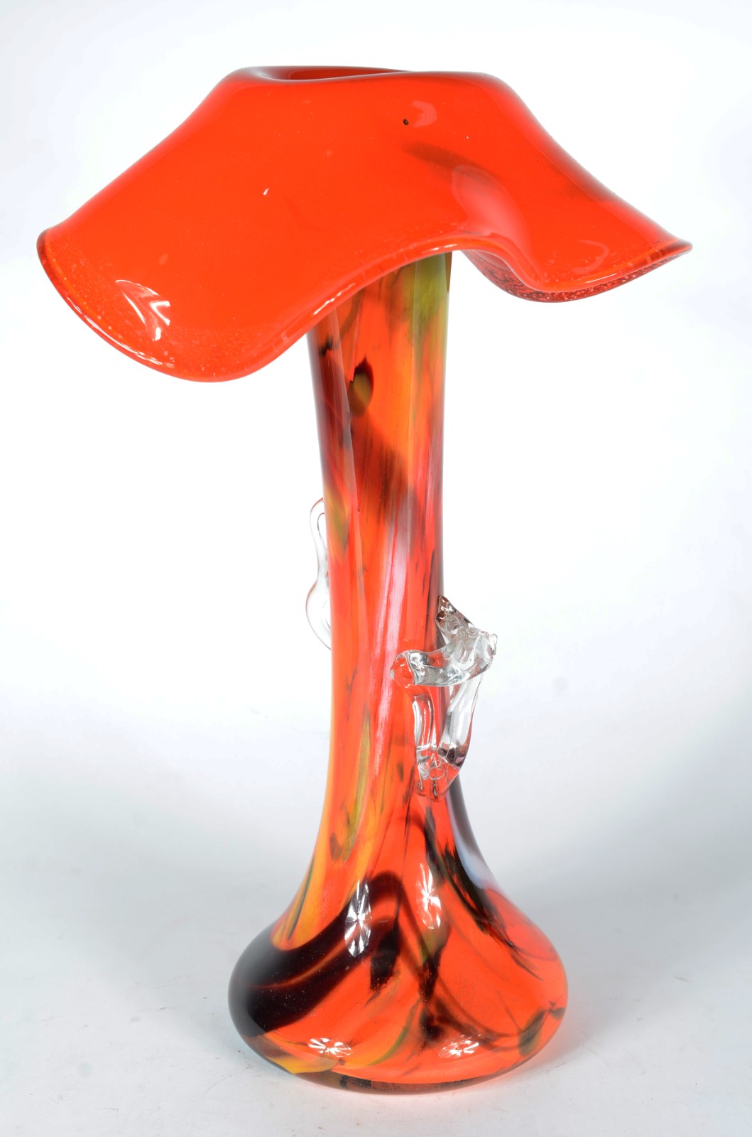 Vaso de vidro decorativo, assinado. - foto 1 de 7