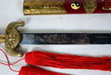 Espada de metal oriental, bainha decorada com d... - Espada de metal oriental, bainha decorada com dragões com bainha 