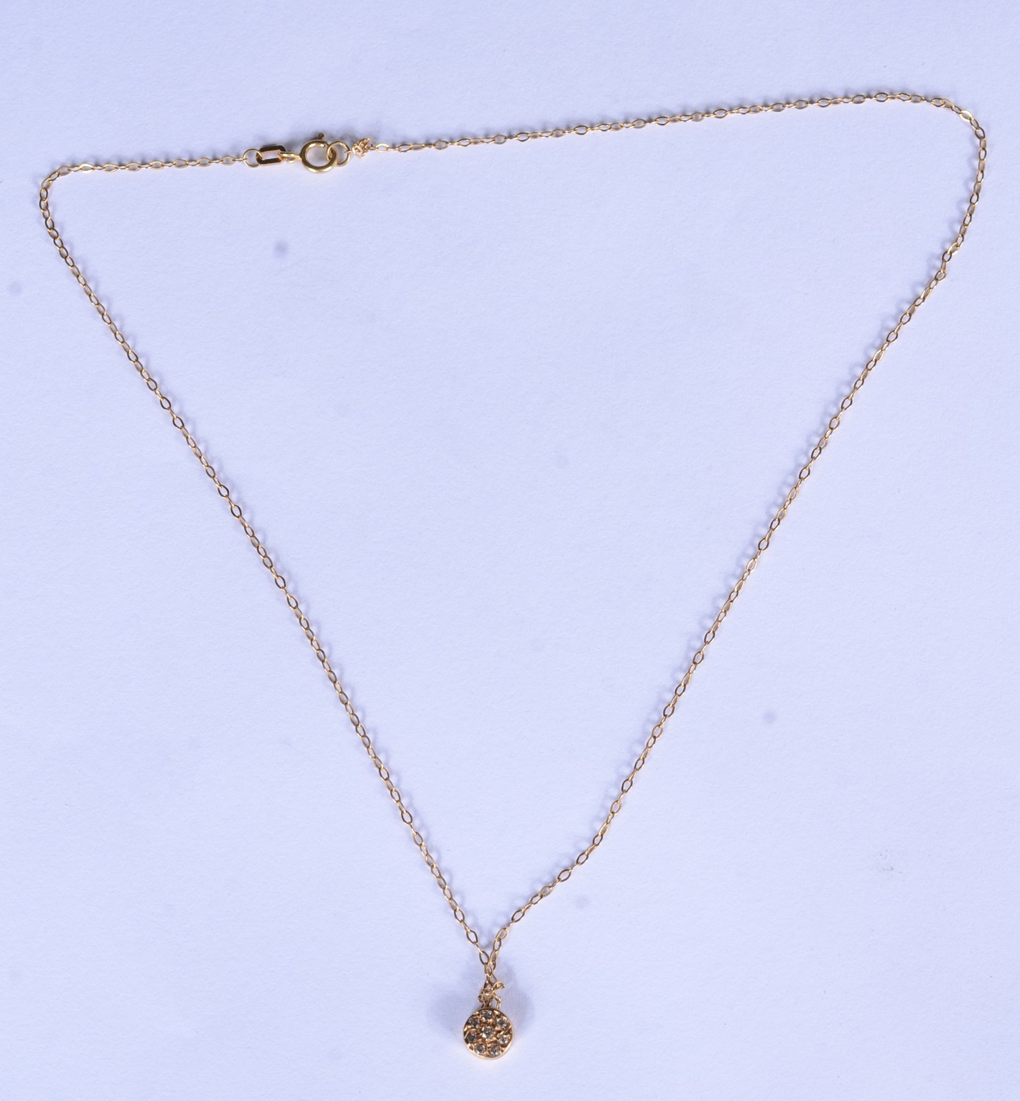 Colar de ouro 18 k., contraste 750 com pendente "ponto de luz"... - foto 2 de 8