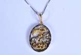 Colar de ouro branco, contraste 750 com pendent... - Colar de ouro branco, contraste 750 com pendente de São Jorge. (Por motivos de segurança a peça não se encontra na loja).