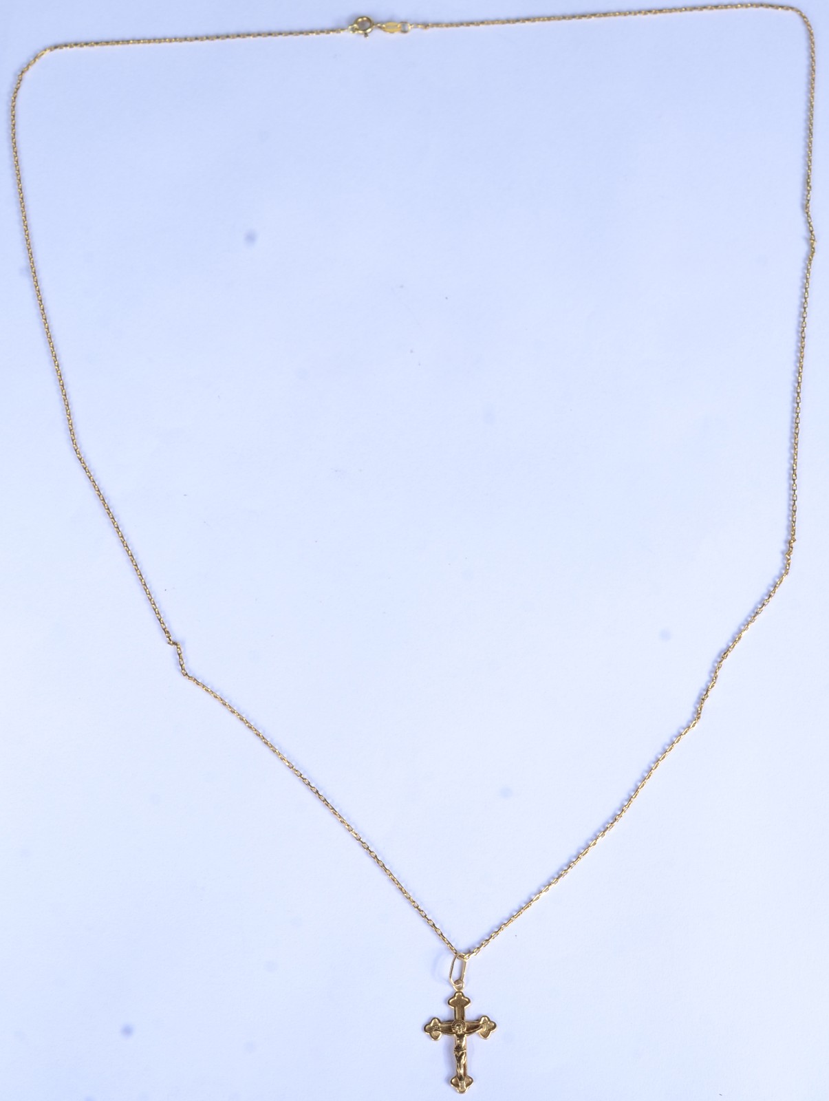Colar de ouro 18 k., contraste 750 feitio italiano com crucifixo... - foto 2 de 9