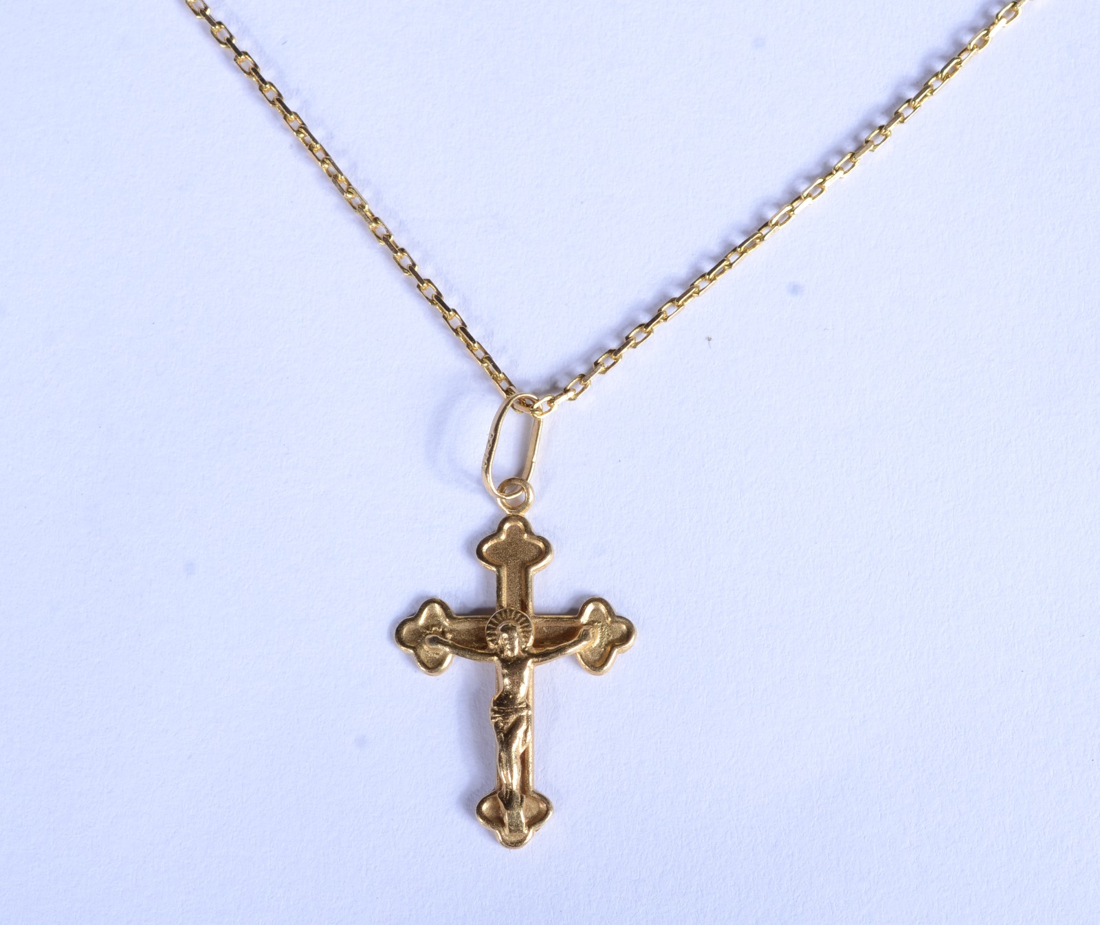 Colar de ouro 18 k., contraste 750 feitio italiano com crucifixo... - foto 3 de 9