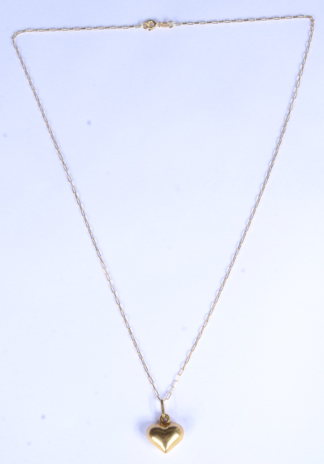 Colar de ouro 18 k., contraste 750 com pendente feitio coração. (Por... - foto 2 de 6