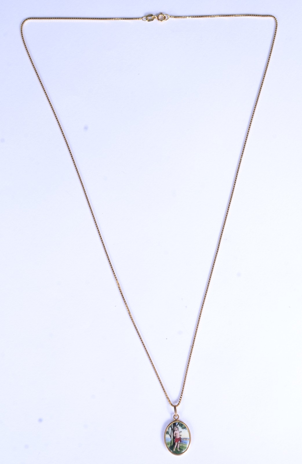 Colar de ouro 18 k., contraste 750 feitio italiano com pendente de... - foto 2 de 7