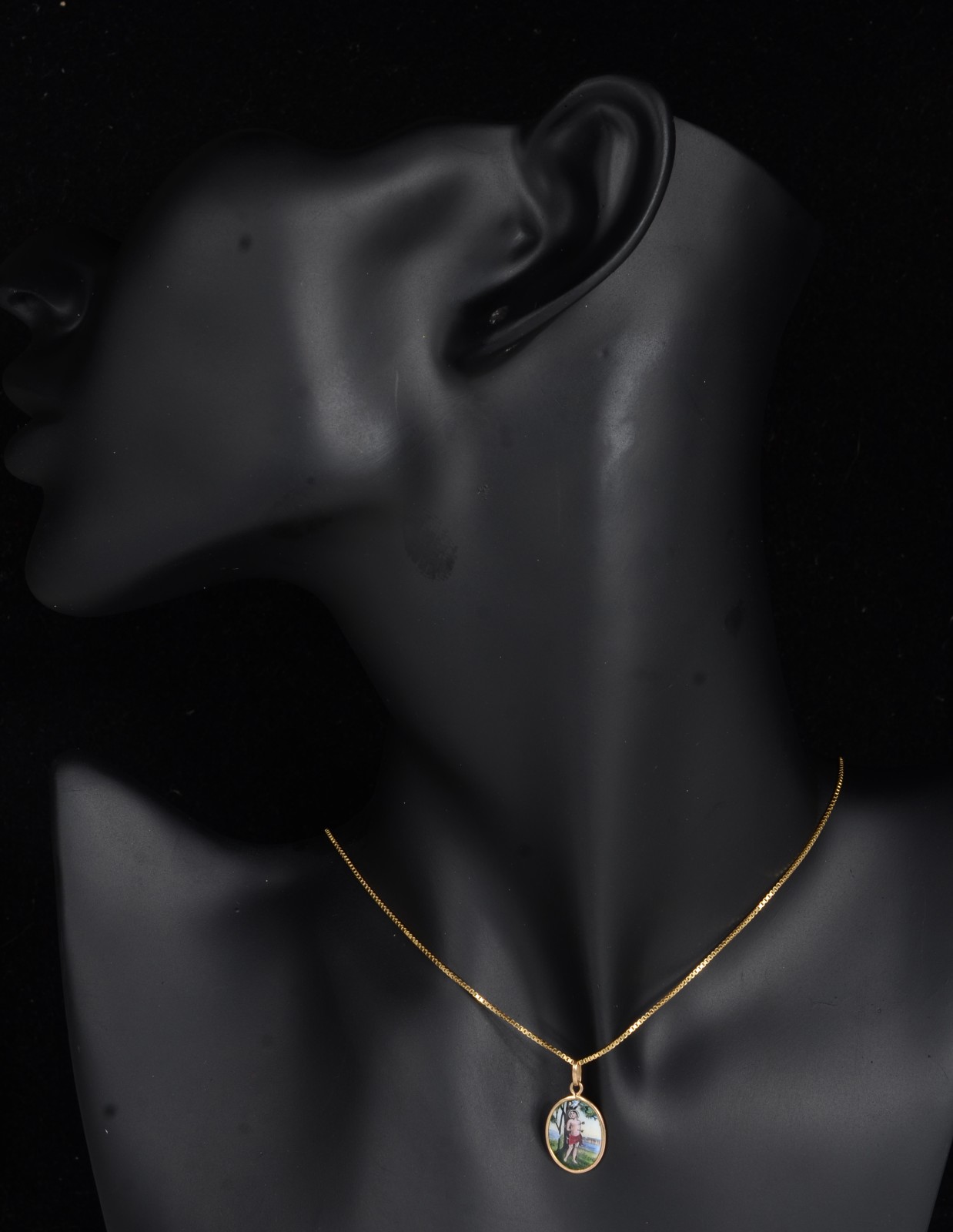 Colar de ouro 18 k., contraste 750 feitio italiano com pendente de... - foto 6 de 7