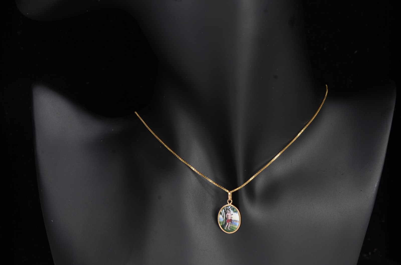 Colar de ouro 18 k., contraste 750 feitio italiano com pendente de... - foto 7 de 7