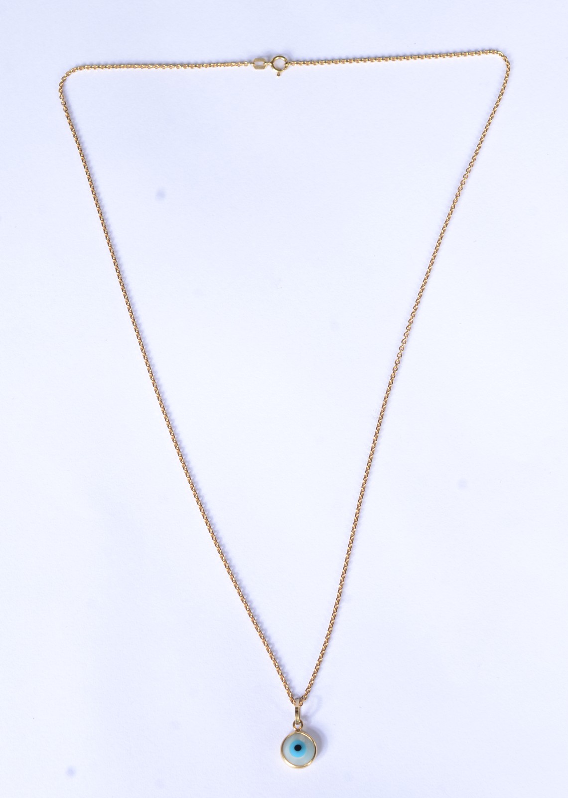 Colar de ouro 18 k., contraste 750 com pendente de olho grego. (Por... - foto 2 de 7
