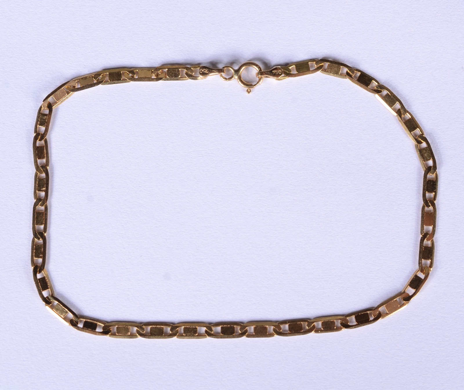 Pulseira de ouro 18 k, contraste 750, modelo italiano batido. (Por... - foto 1 de 7